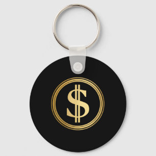 Golden Dollar Sign D.o.g.e. 4th Of July Trump 47 R Keychain