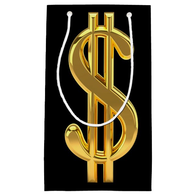 Golden Dollar Sign Gift Bag (Front)