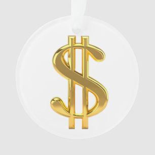 Golden Dollar Sign Ornament