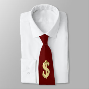 Golden dollar sign tie