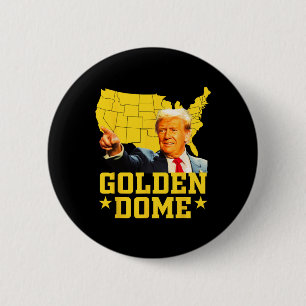 Golden Dome Trump Great American Map Patriotic 4th 2 Inch Round Button