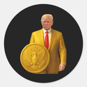 Golden Dome Trump Great American Map Patriotic 4th Classic Round Sticker