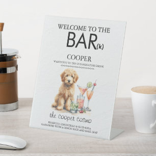 Golden Doodle Bar Pedestal Sign