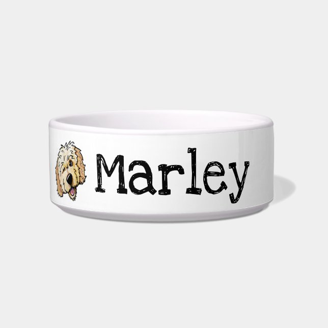 Golden Doodle Dog Bowl Personalized (Front)