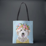Golden Doodle Dog Flower Crown Illustration Tote Bag<br><div class="desc">golden doodle dog flower crown illustration</div>