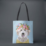 Golden Doodle Dog Flower Crown Illustration Tote Bag<br><div class="desc">golden doodle dog flower crown illustration</div>
