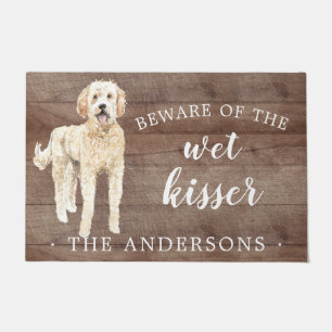 Golden Doodle Dog Personalized Door Mat