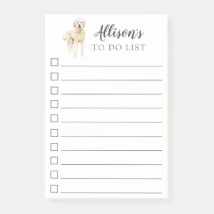 Golden Doodle Dog Personalized To Do List Post-it Notes