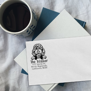 Golden Doodle Dog, Return Address, Rubber Stamp