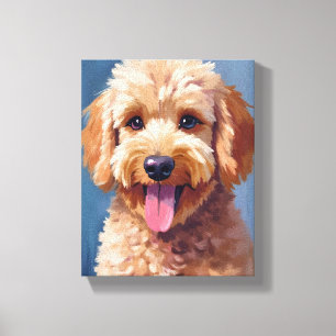 Golden Doodle   Dog Watercolor Painting Pet Canvas Print
