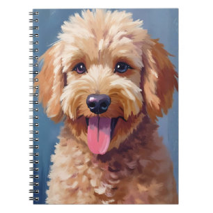 Golden Doodle Dog Watercolor Painting Pet Notebook