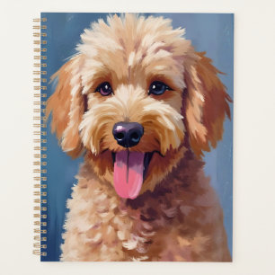 Golden Doodle   Dog Watercolor Painting Pet Planner