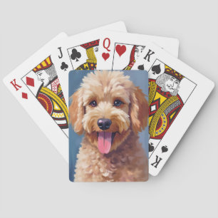 Golden Doodle   Dog Watercolor Painting Pet Playing Cards
