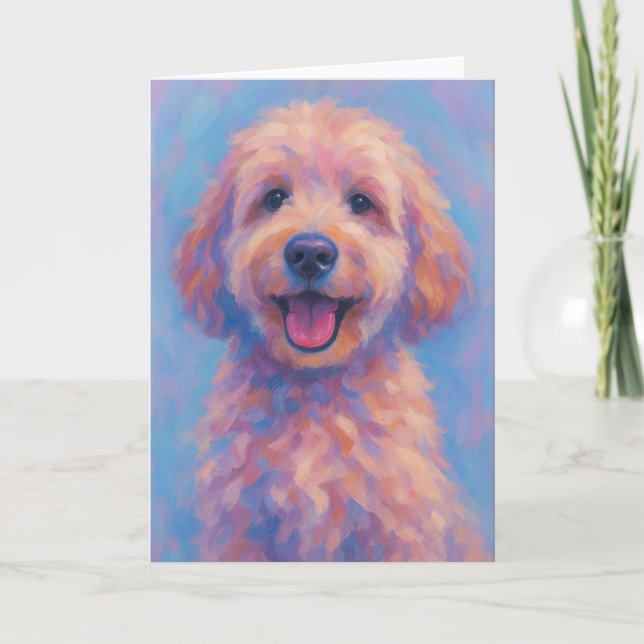 Golden Doodle Greeting Card - Blank Inside (Front)