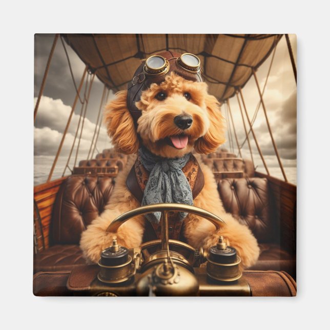 Golden Doodle puppy magnet (Front)