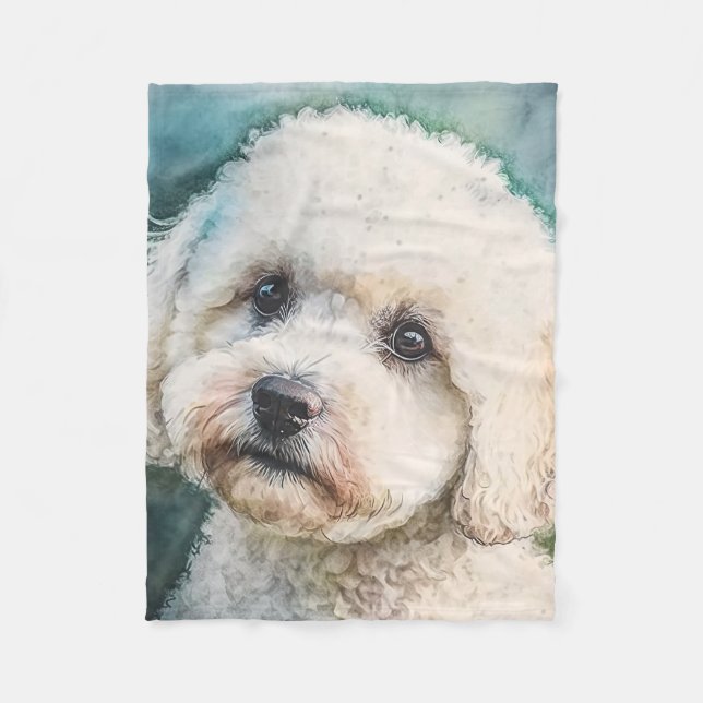 Golden doodle small fleece blanket (Front)
