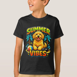 Golden doodle summer vibes dog lover mom beach T-Shirt