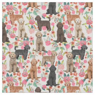 Golden Doodles vintage floral cream Fabric
