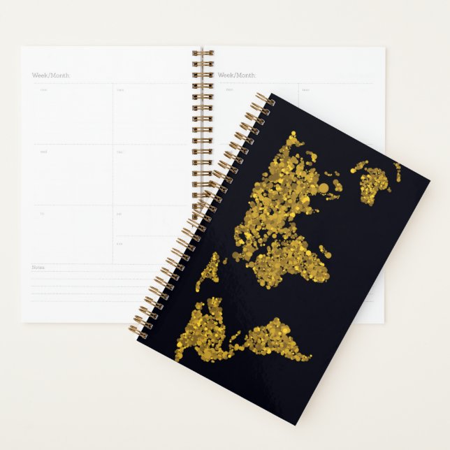 Golden Dot World Map Planner (Display)