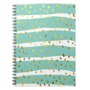 Golden Dots and Stripes: Elegant Pattern Notebook