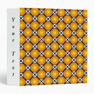 Golden Dots Black White Lattice Pattern Own Text Binder