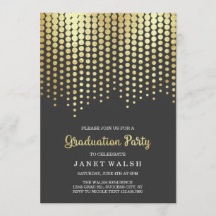 Golden Dots Graduation Invitation