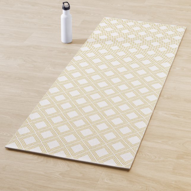 Golden Dots On White Yoga Mat (In Situ)