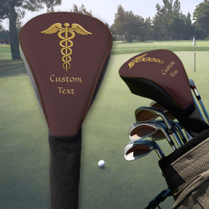 Golden Double Snake Caduceus Golf Head Cover