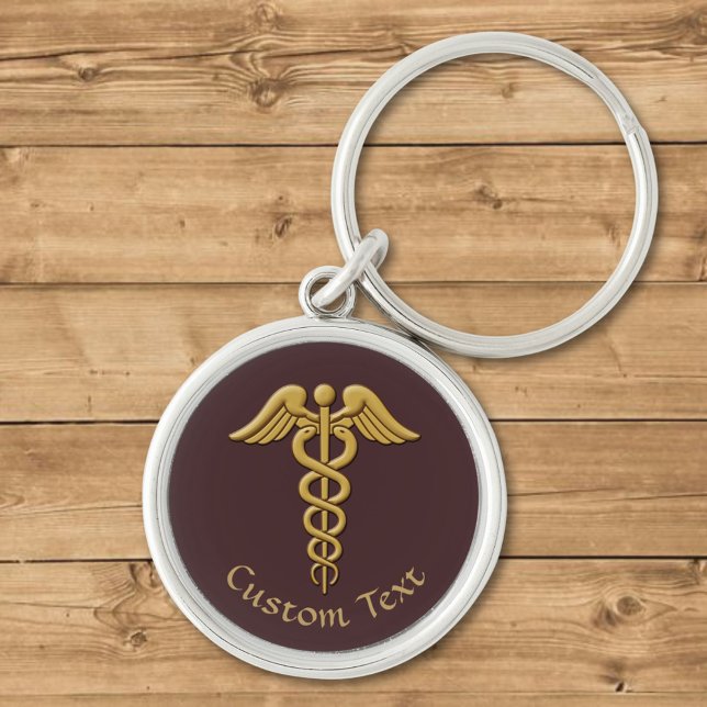 Golden Double Snake Caduceus Keychain (Creator Uploaded)