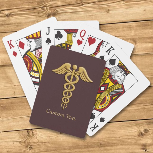 Golden Double Snake Caduceus Playing Cards (Creator Uploaded)