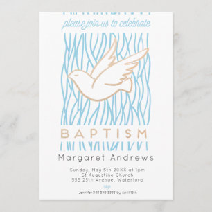 Golden Dove Baptism Invitation religieuse