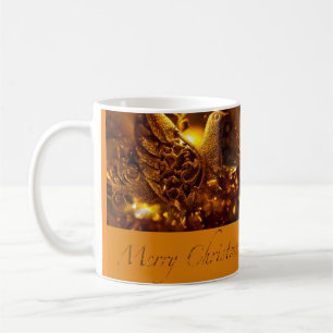 Golden dove traditional Christmas tree scene Coffee Mug
