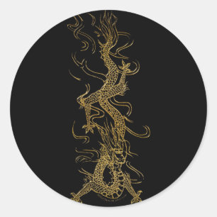 GOLDEN DRAGON Asian Sticker Art Series