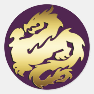 GOLDEN DRAGON CLASSIC ROUND STICKER