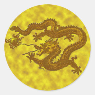 Golden Dragon Coin Sticker #2