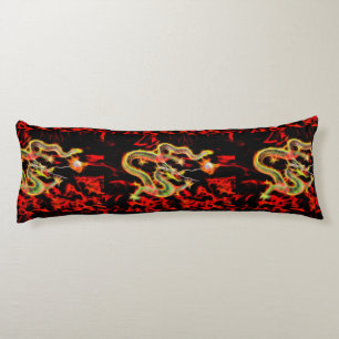 Golden Dragon Fire on Lucky Energy Body Pillow