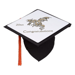 Golden Dragon Graduation Cap Topper