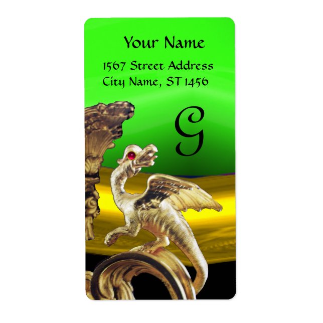 GOLDEN DRAGON GREEN EMERALD Monogram (Front)