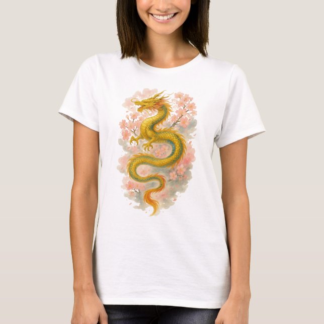 【Golden Dragon Japanese Art Women’s T-Shirt】 T-Shirt (Front)