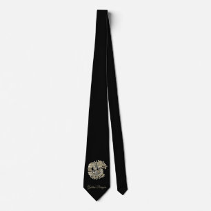 Golden Dragon Logo Add Name Text or Monogram Chic Tie