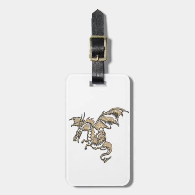 Golden Dragon Luggage Tag (Front Vertical)