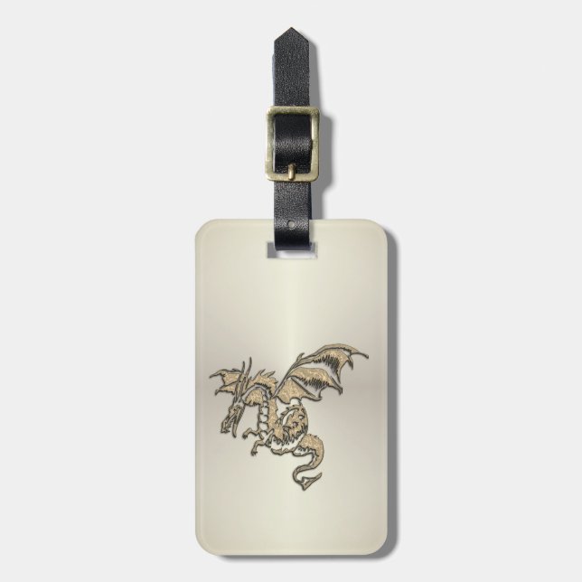 Golden Dragon Luggage Tag (Front Vertical)