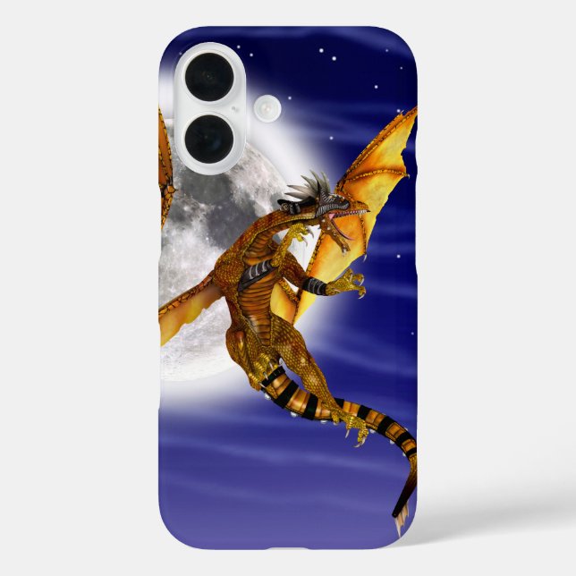 Golden Dragon Mythical Fantasy Creature Purple Sky Case-Mate iPhone Case (Back)