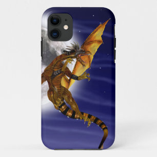 Golden Dragon Mythical Fantasy Creature Purple Sky iPhone 11 Case