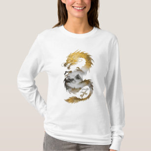 Golden Dragon Nebula Mystical elegance T-Shirt