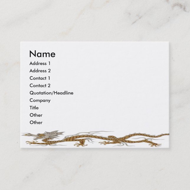 Golden Dragon Of Buddhan Profile Card (Front)