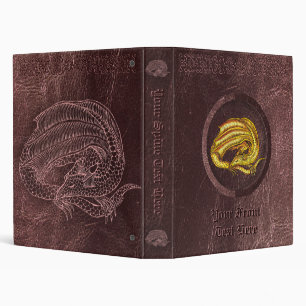 Golden Dragon - On worn leather look background Binder