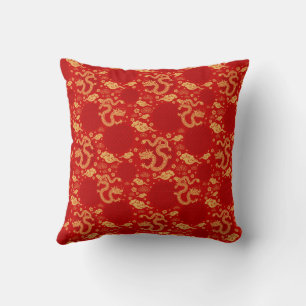 Golden dragon pattern  - Chinese Lunar year 2024 Throw Pillow