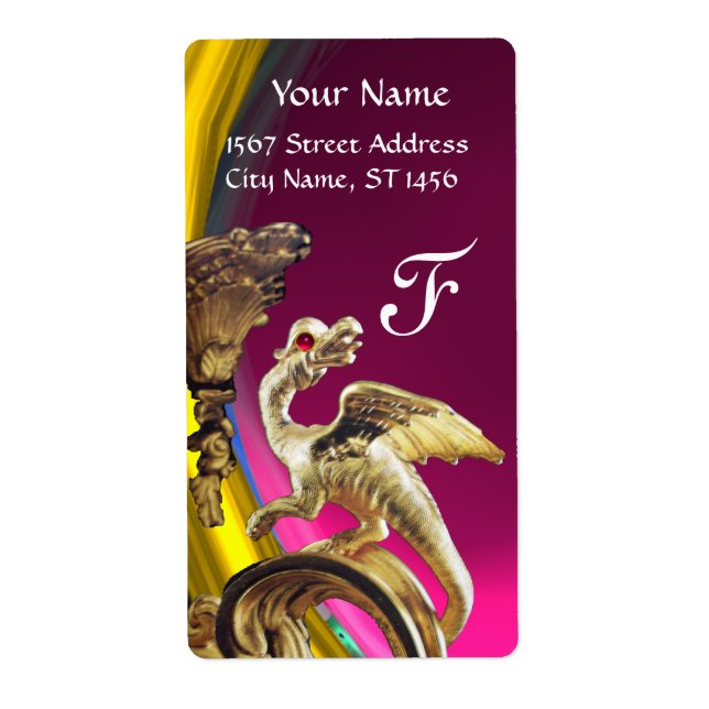 GOLDEN DRAGON PINK FUCHSIA AMETHYST Monogram (Front)