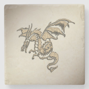 Golden Dragon Stone Coaster